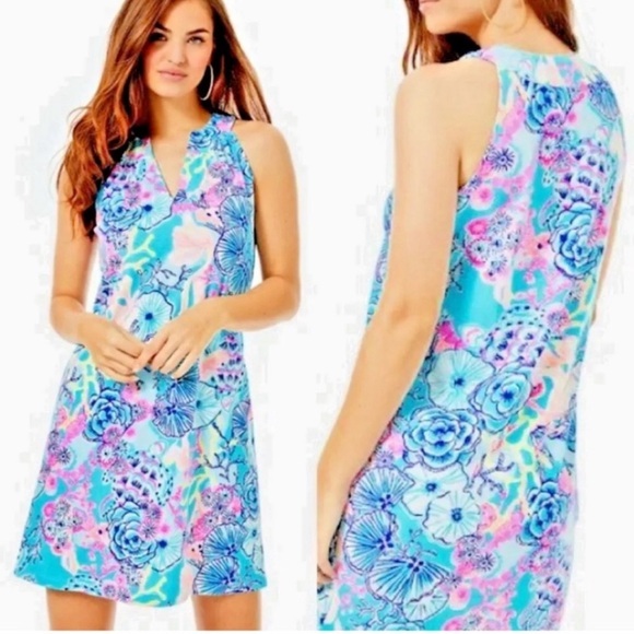 Lilly‎ Pulitzer Ross Shift Dress Bali Blue Once Upon A Tide Size XXS EUC - Picture 1 of 4